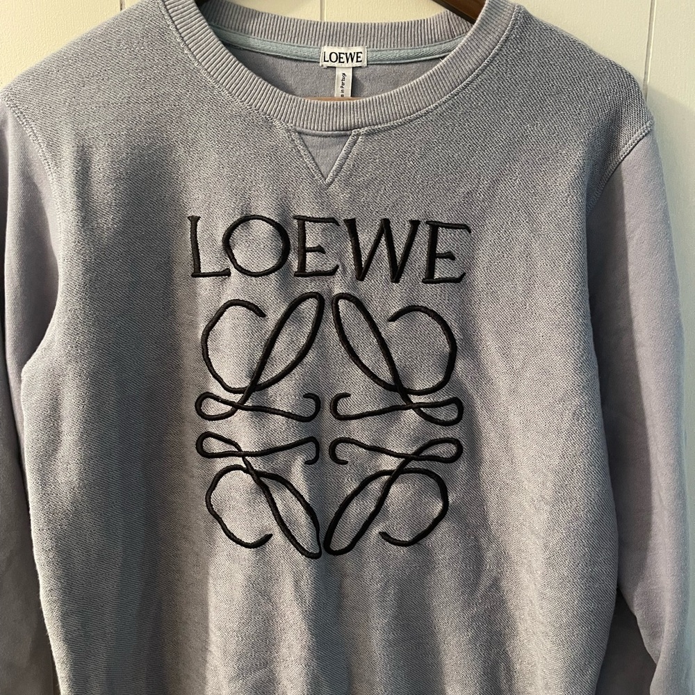 Loewe Anagram blue sweatshirt black logo